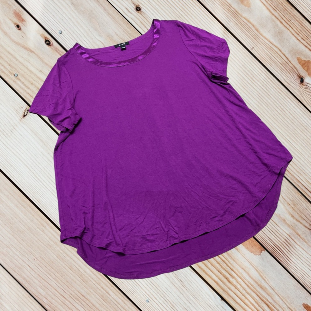 Alfani Rich Purple Short Sleeve Top